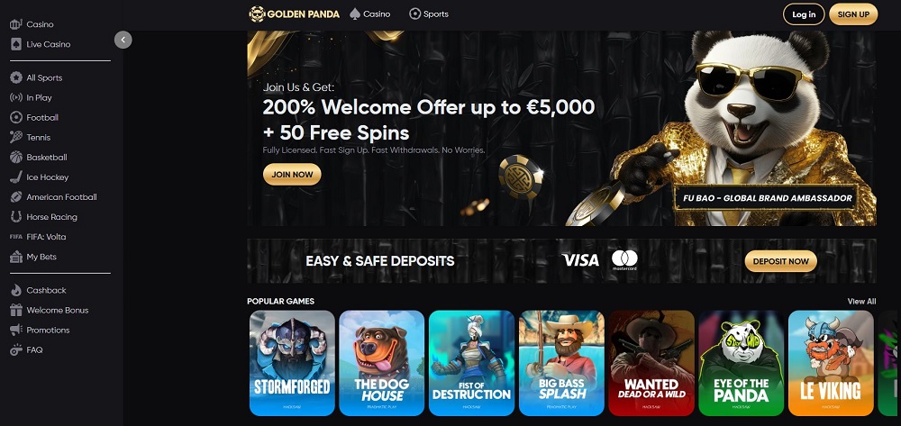 Golden Panda Casino – a fresh Aussie-themed platform from Australia online casinos with generous welcome bonuses and secure gameplay.